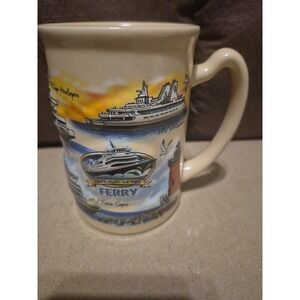 3D Coffee‎ Mug Cape May Lewes FERRY Raised Embossed Mug